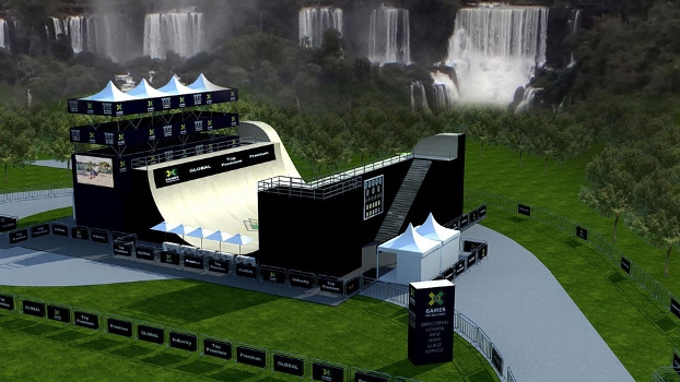 As Cataratas do Iguaçu serão o cenário de fundo para a disputa do Skate e BMX Vertical em Foz do Iguaçu As Cataratas do Iguaçu serão o cenário de fundo para a disputa do Skate e BMX Vertical em Foz do Iguaçu
