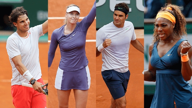 6º dia de jogos de Roland Garros tem Rafael Nadal, Maria Sharapova, Roger Federer e Serena Williams em ação 6º dia de jogos de Roland Garros tem Rafael Nadal, Maria Sharapova, Roger Federer e Serena Williams em ação