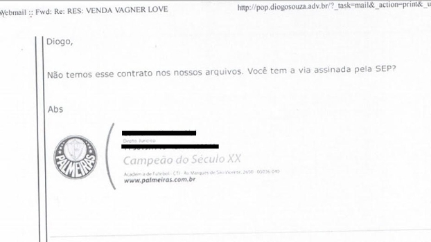 A - Representante de ex-agente cobrava comissão por venda de Vagner Love