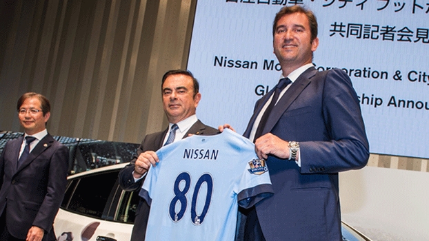 Nissan e Manchester City anunciaram parceria nesta quinta-feira Nissan e Manchester City anunciaram parceria nesta quinta-feira