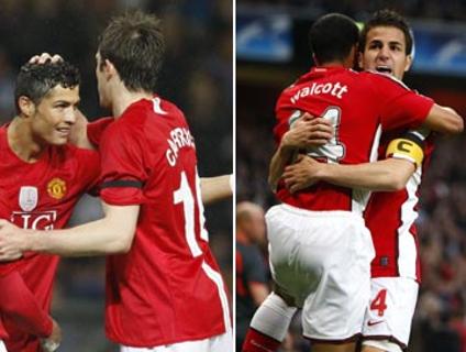 Cristiano Ronaldo (� esquerda) e Cesc Fabregas s�o os destaques das semifinais