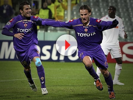 Gilardino e Mutu comemoram na goleada da Fiorentina; clique e veja os gols