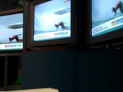 Bastidores da transmiss&atilde;o Quiksilver pro Gold Coast